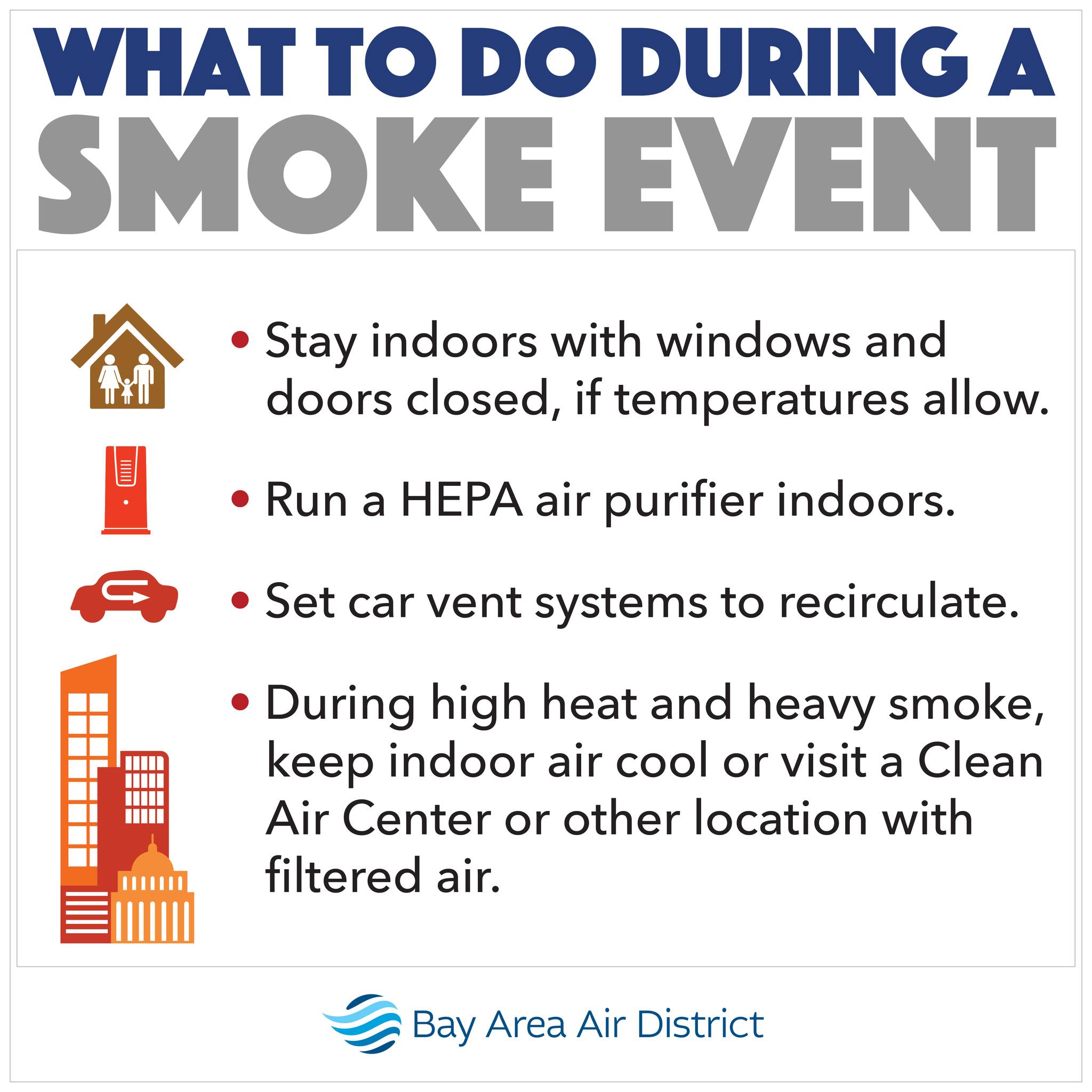 Wildfire smoke is harmful to our health, and even short-term exposure can have immediate impacts. If a wildfire affects #AirQuality in your area, minimize your exposure by following these tips