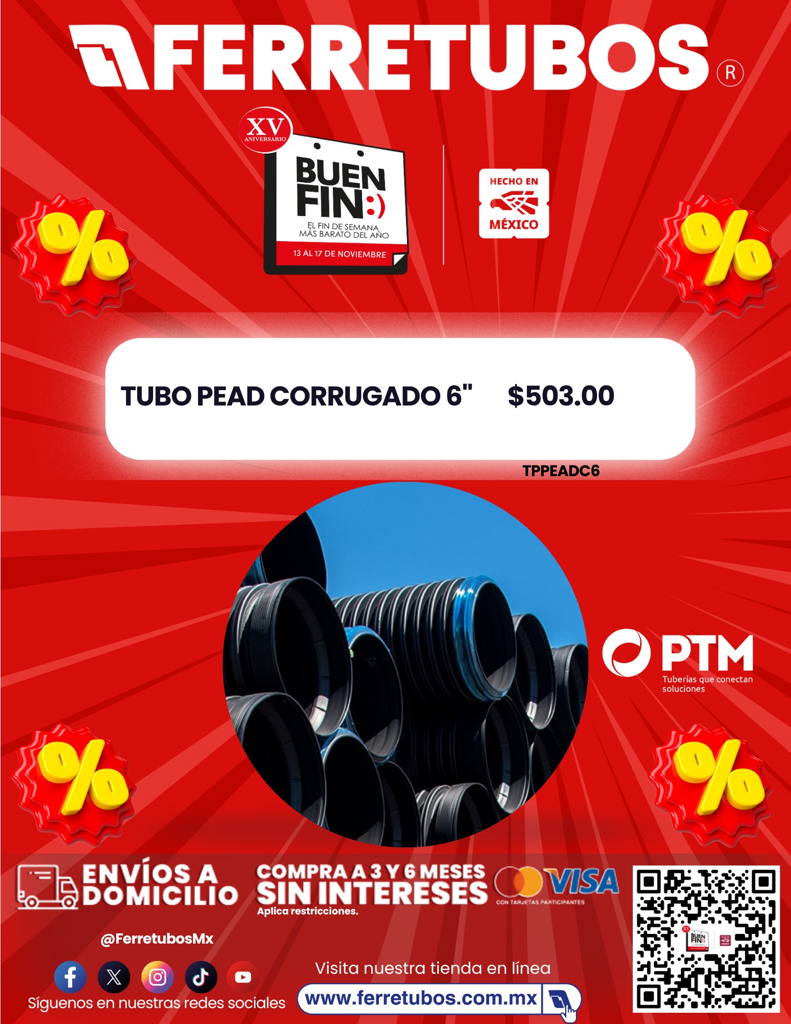 Ferretubos - 🏗️ ¡Atención constructores! Tubería PEAD Corrugada a