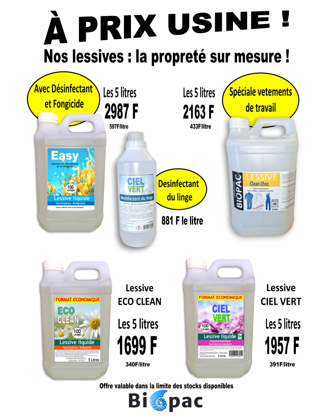 Biopac Nouméa - 🌸 Nos lessives : La propreté sur mesure 👌... | Facebook