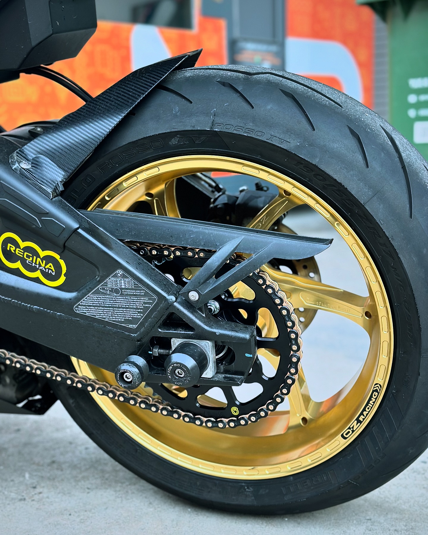 BMW S1000RR 2017 installed with: 🛞Oz Gass RS-A Gold Forged