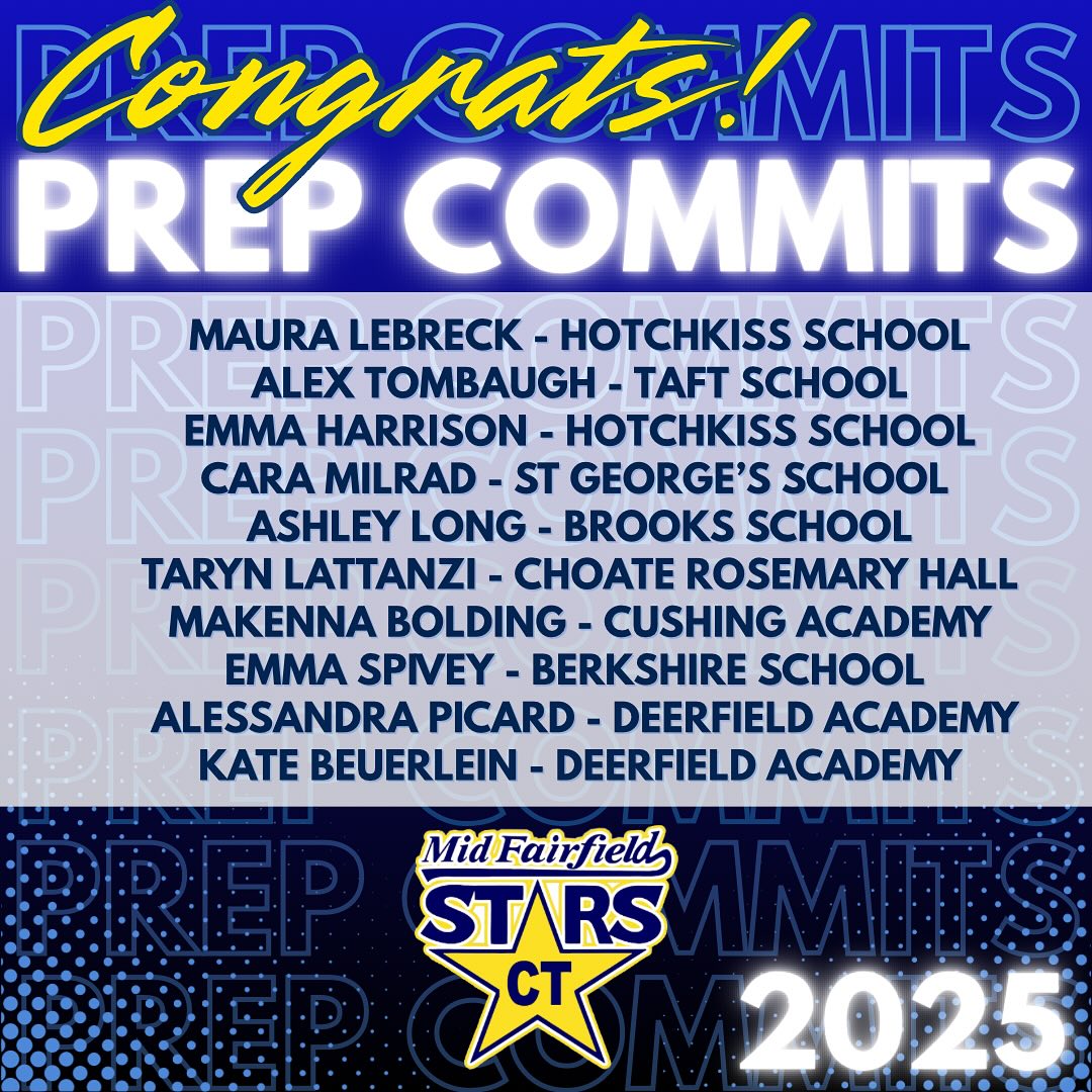 Mid - Congratulations to the Stars who have committed to prep schools ...