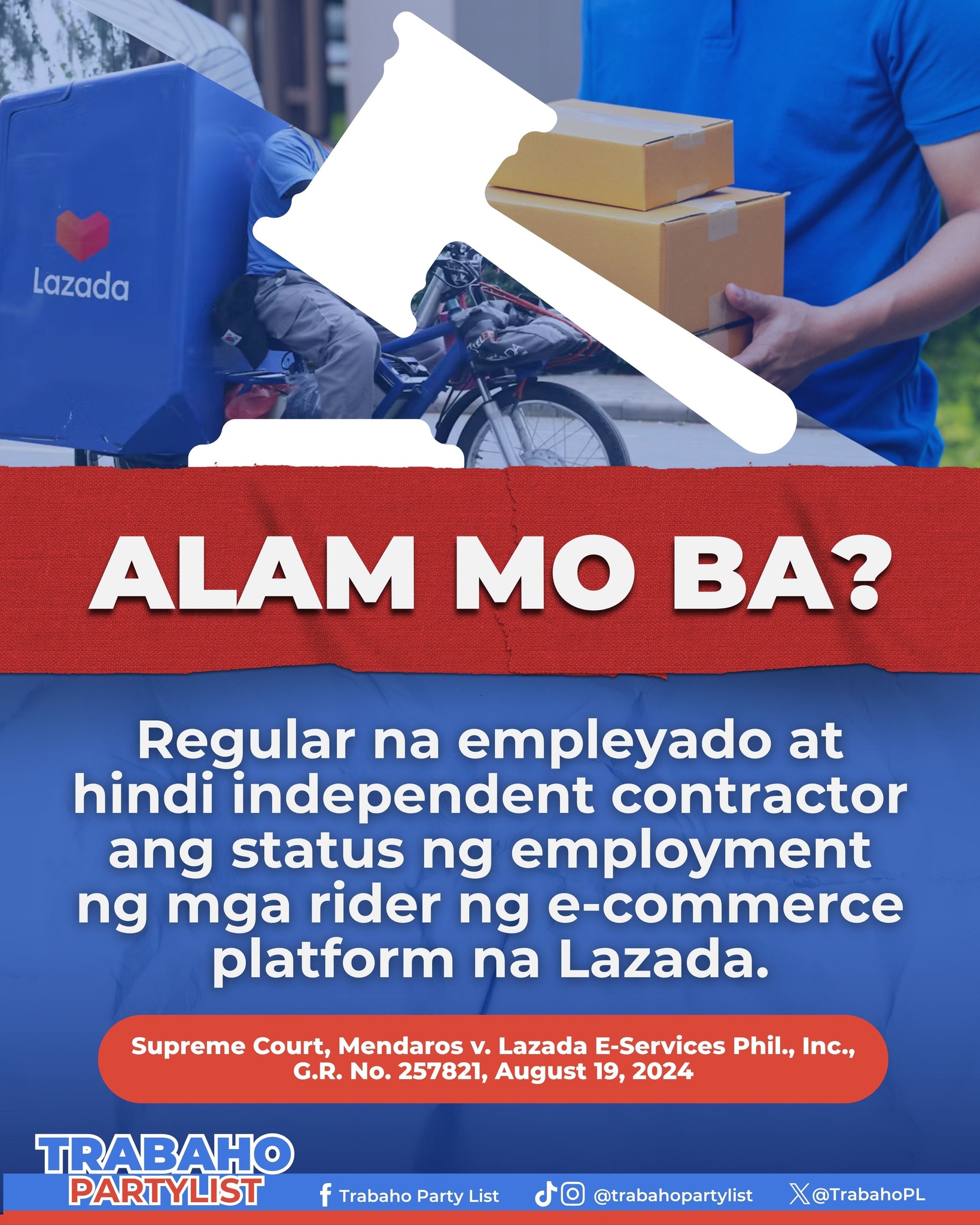 Napatunayan ng riders na mayroong... - Trabaho Party-List | Facebook