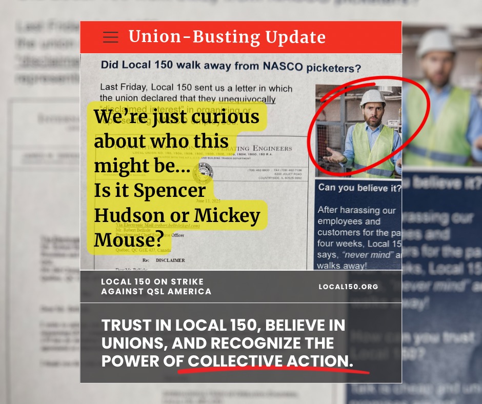 IUOE - Proud to stand with QSL America workers on the picket line ...
