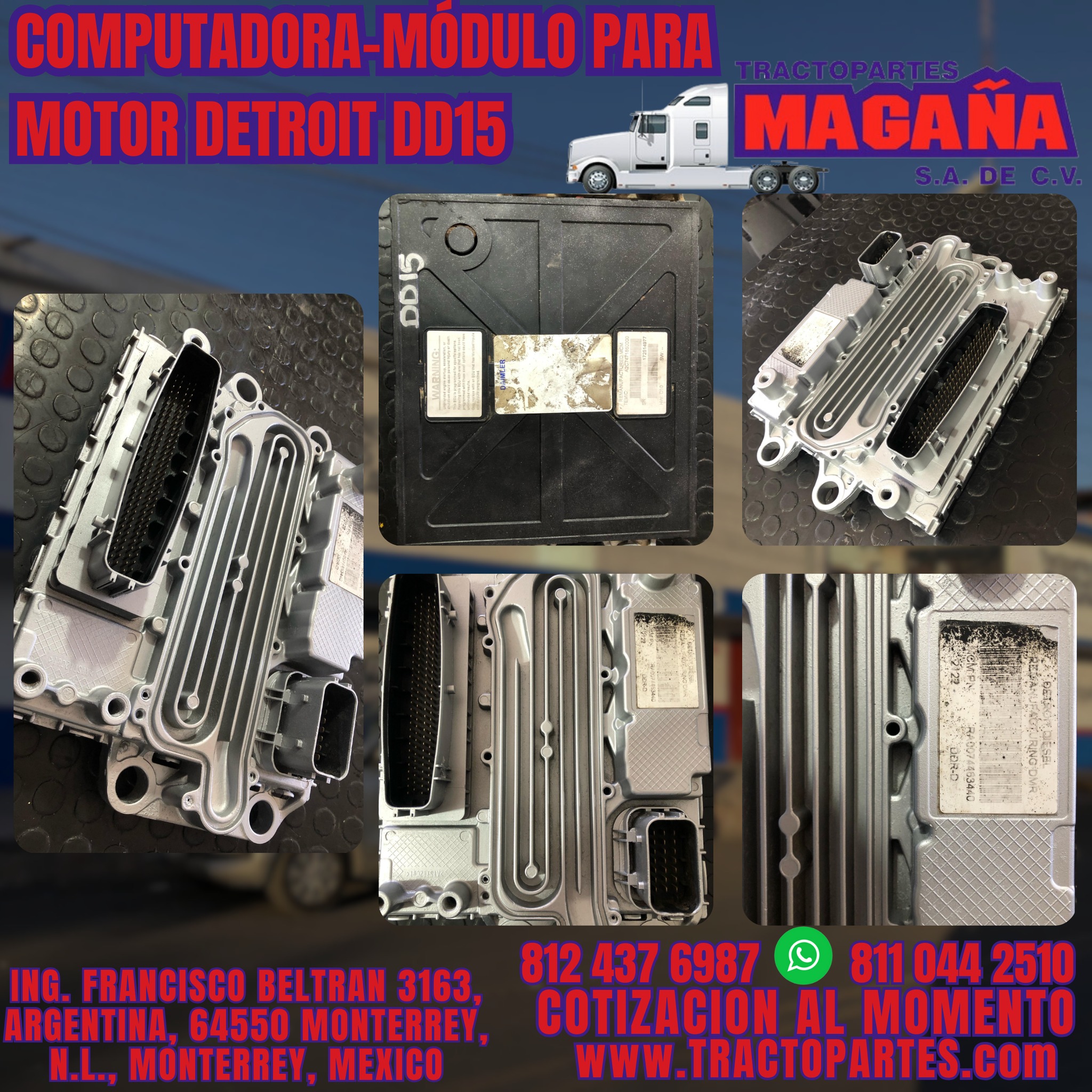 Tractopartes - El módulo del motor Detroit DD15 regula la inyección de ...