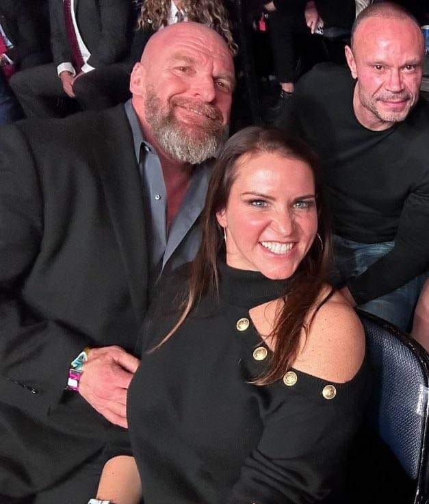 Triple h Stephanie and Vince McMahon at #UFC276 last night