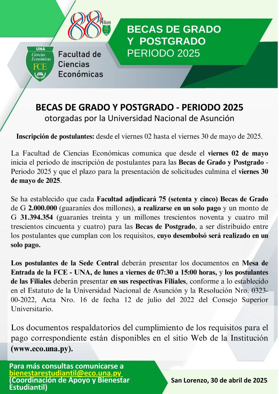 Ciencias - 📌 BECAS DEL RECTORADO 📝 Periodo 2025 La Facultad de Ciencias ...