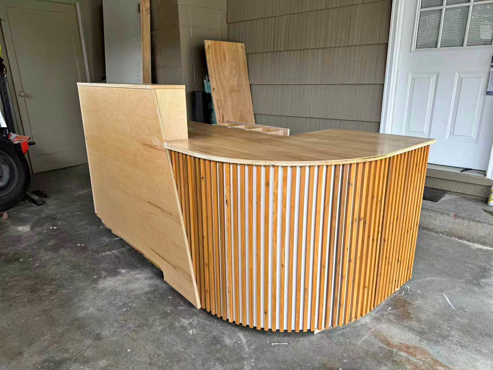Custom Wood L-Shaped Bar Counter / Reception Desk - Desks - Renton ...
