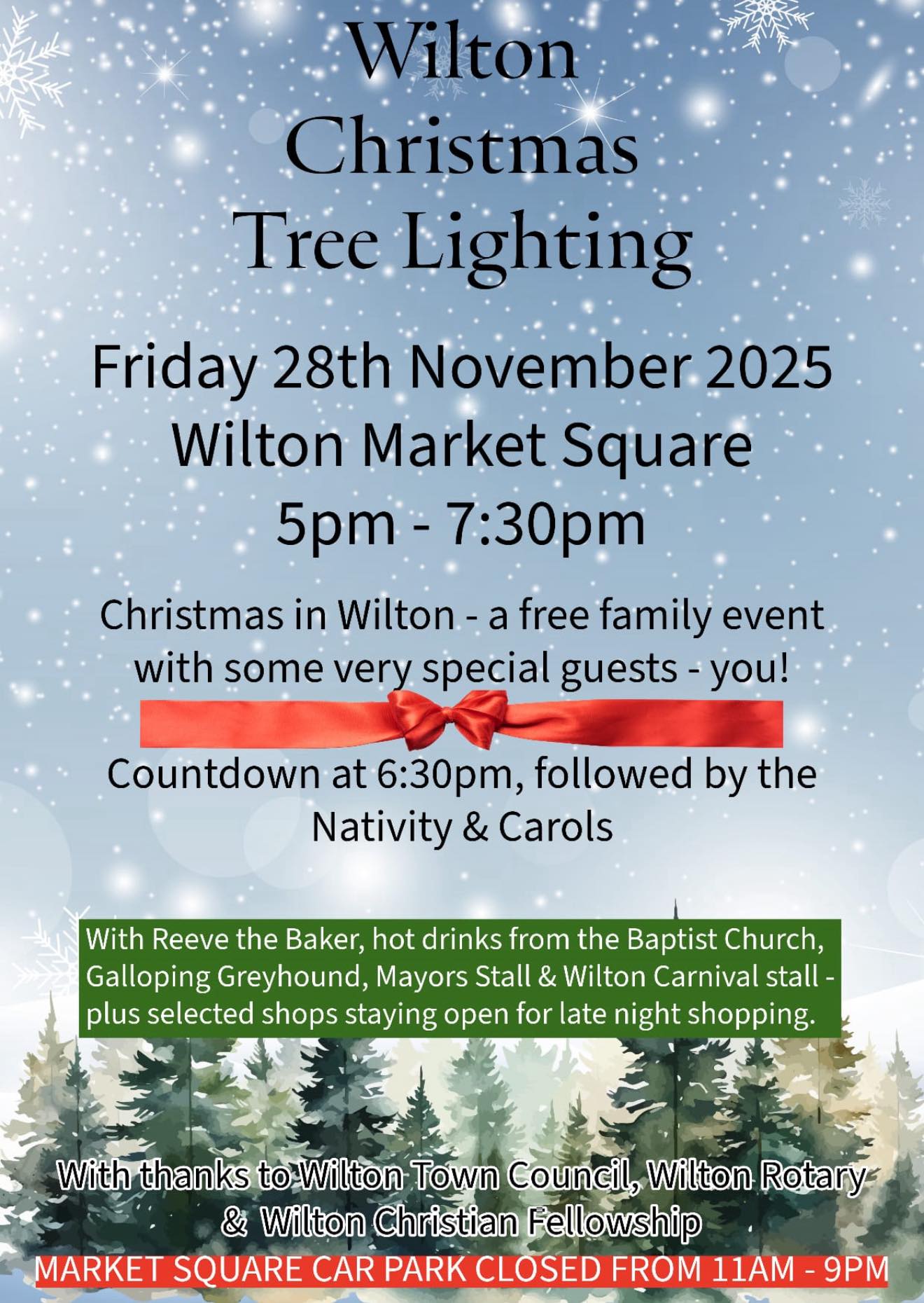 Wilton - 🎅CHRISTMAS LIGHT SWITCH ON 🎄 It’s that time again! On Friday ...