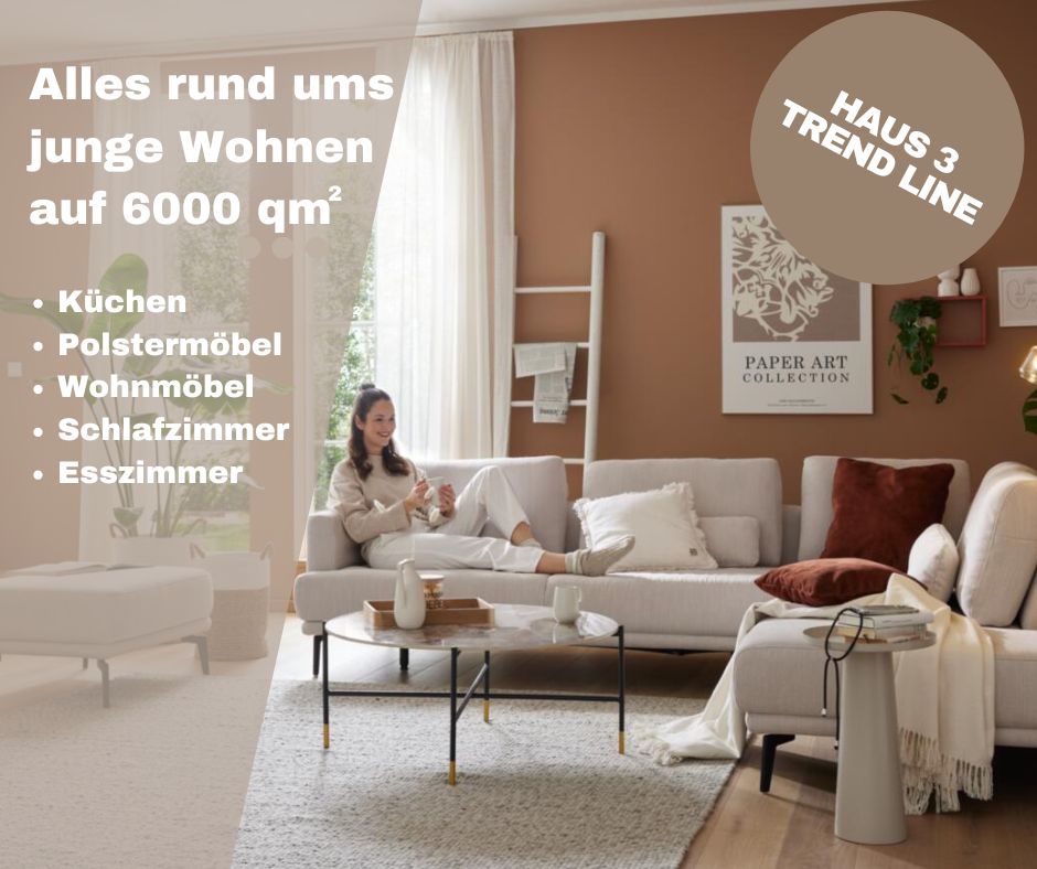 Haus 3 – junges Wohnen, so wie du's willst! 🛋️✨ Auf 6000m² findest du alles, was dein Zuhause cool und gemütlich macht: stylische Möbel, praktische Ideen und jede Menge Inspiration. Egal ob
