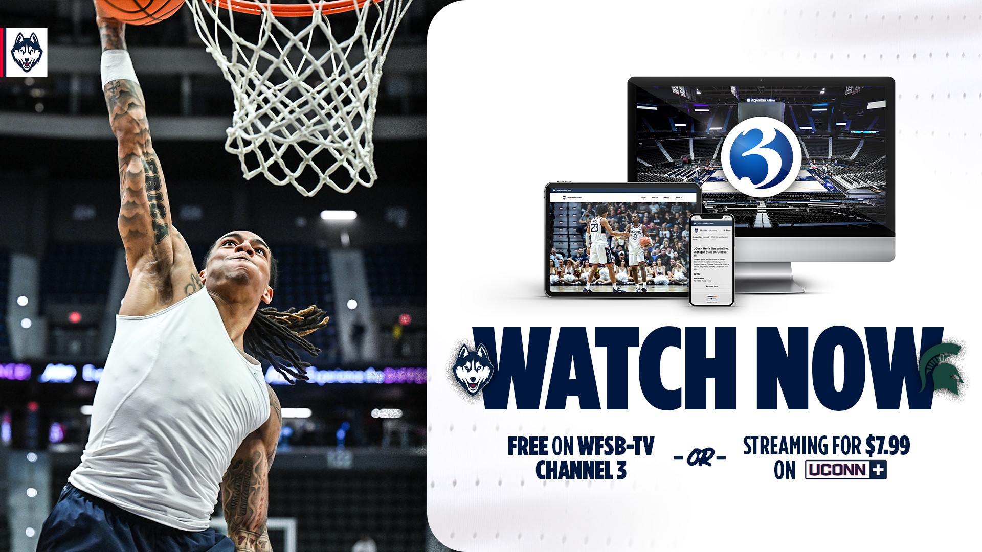UConn - Tune in now on WFSB Channel 3 or catch the game streaming on ...