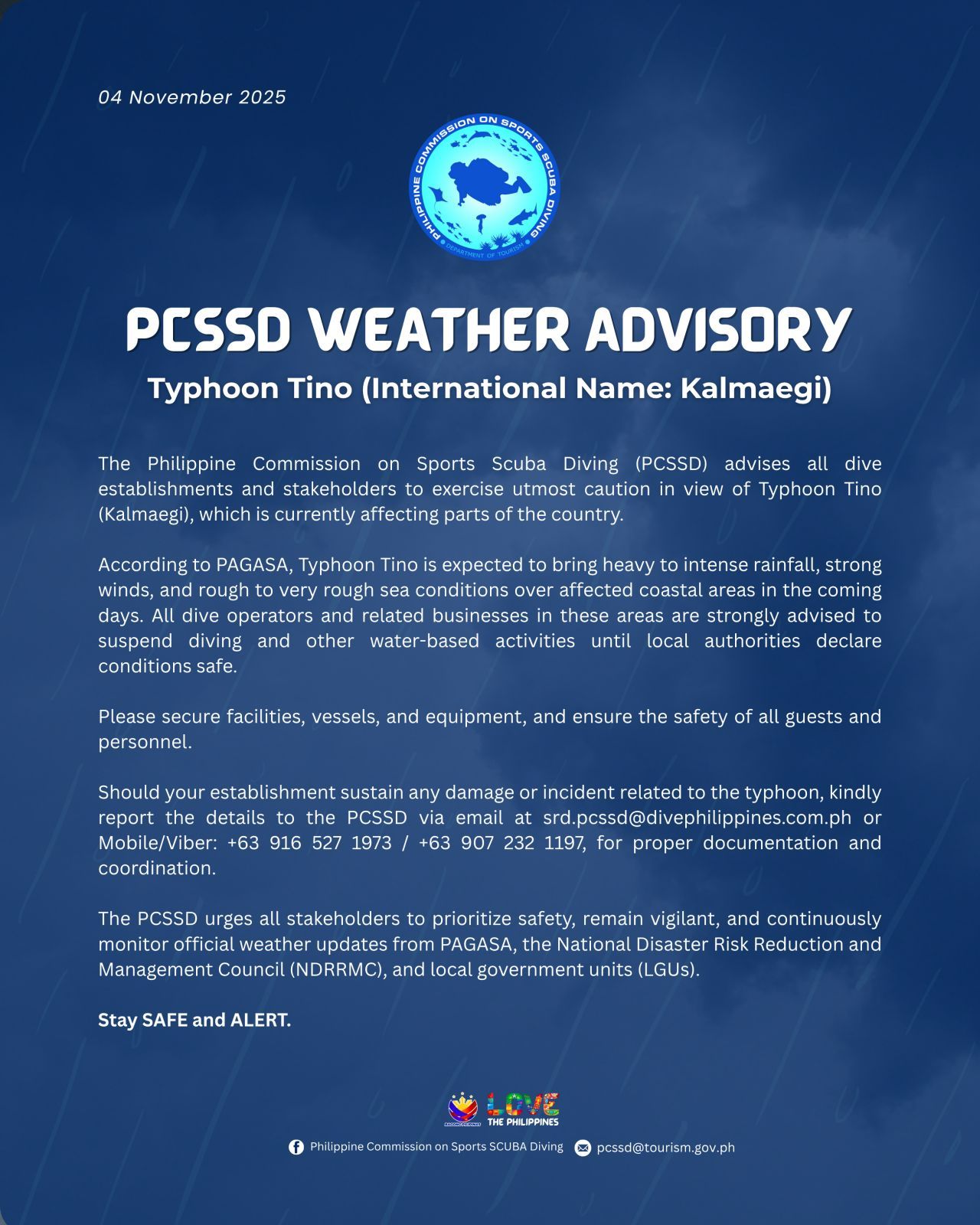 Philippine - 𝐏𝐂𝐒𝐒𝐃 𝐖𝐄𝐀𝐓𝐇𝐄𝐑 𝐀𝐃𝐕𝐈𝐒𝐎𝐑𝐘 Typhoon Tino (Kalmaegi) 04 November ...
