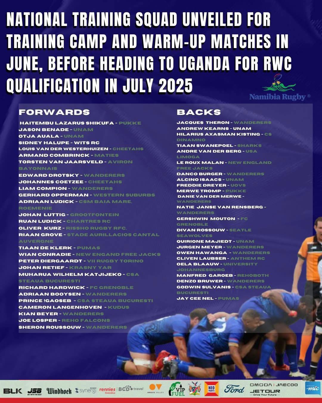 New - Squad announcement… The Namibian Rugby Union has named its ...
