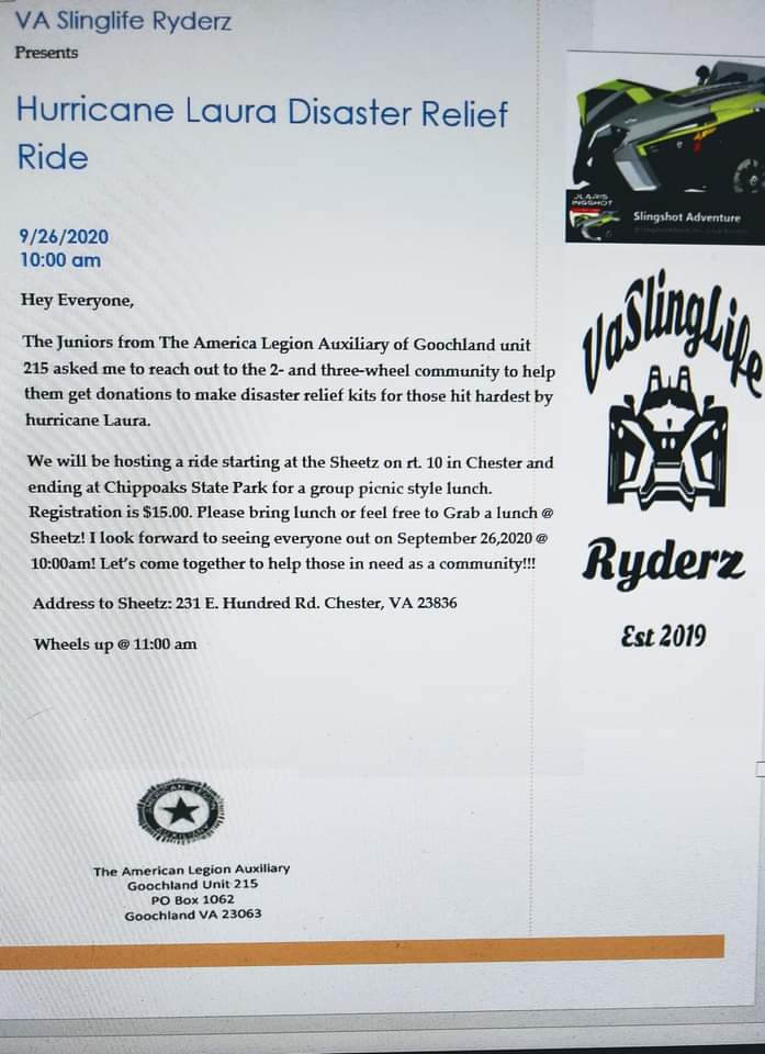 Hurricane Laura Disaster Relief Ride