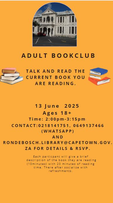 Rondebosch - Join Rondebosch library at it's adult bookclub on Friday ...