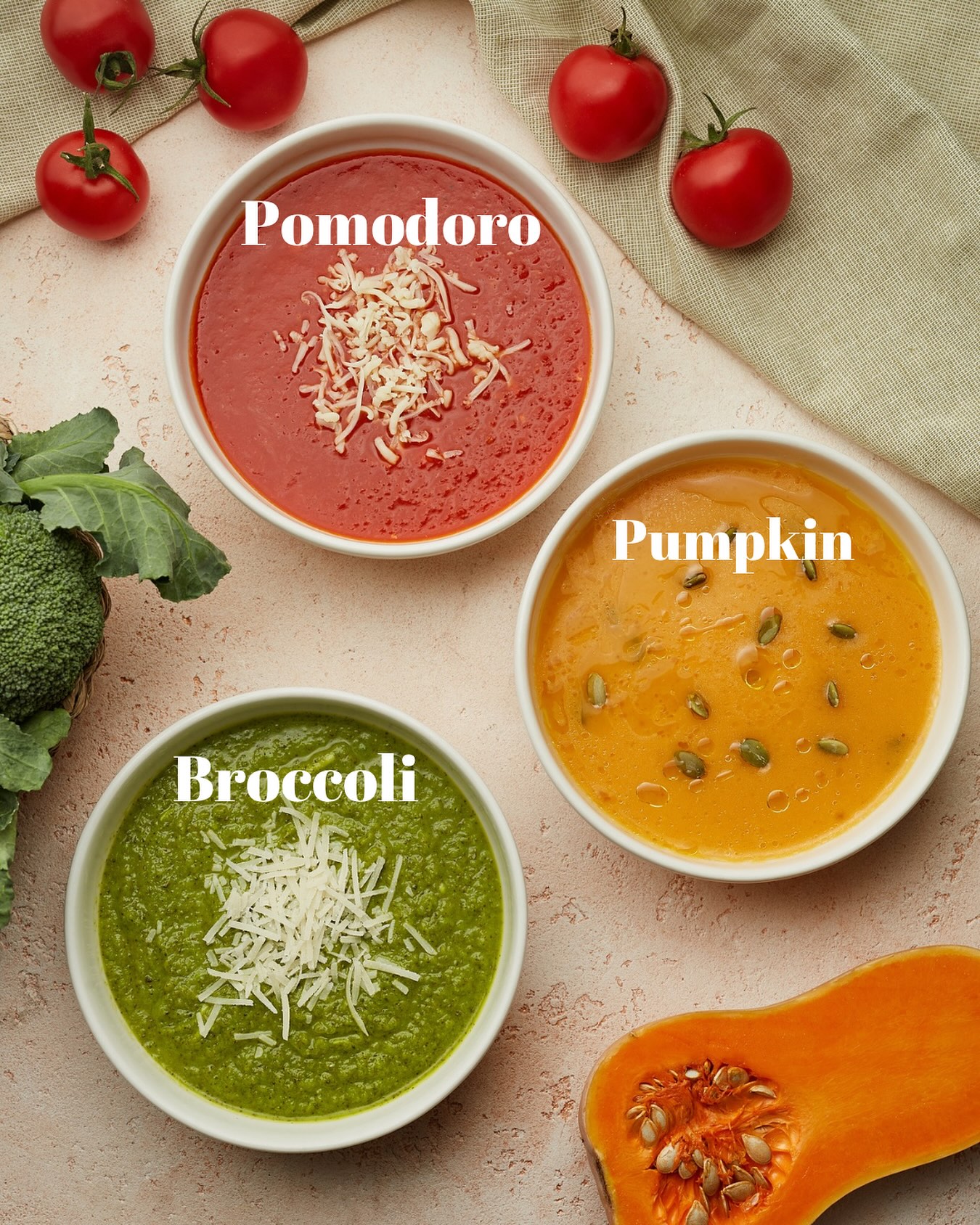 Pomodoro - Warm up your day with our delicious, creamy soups! 🍵 Choose ...