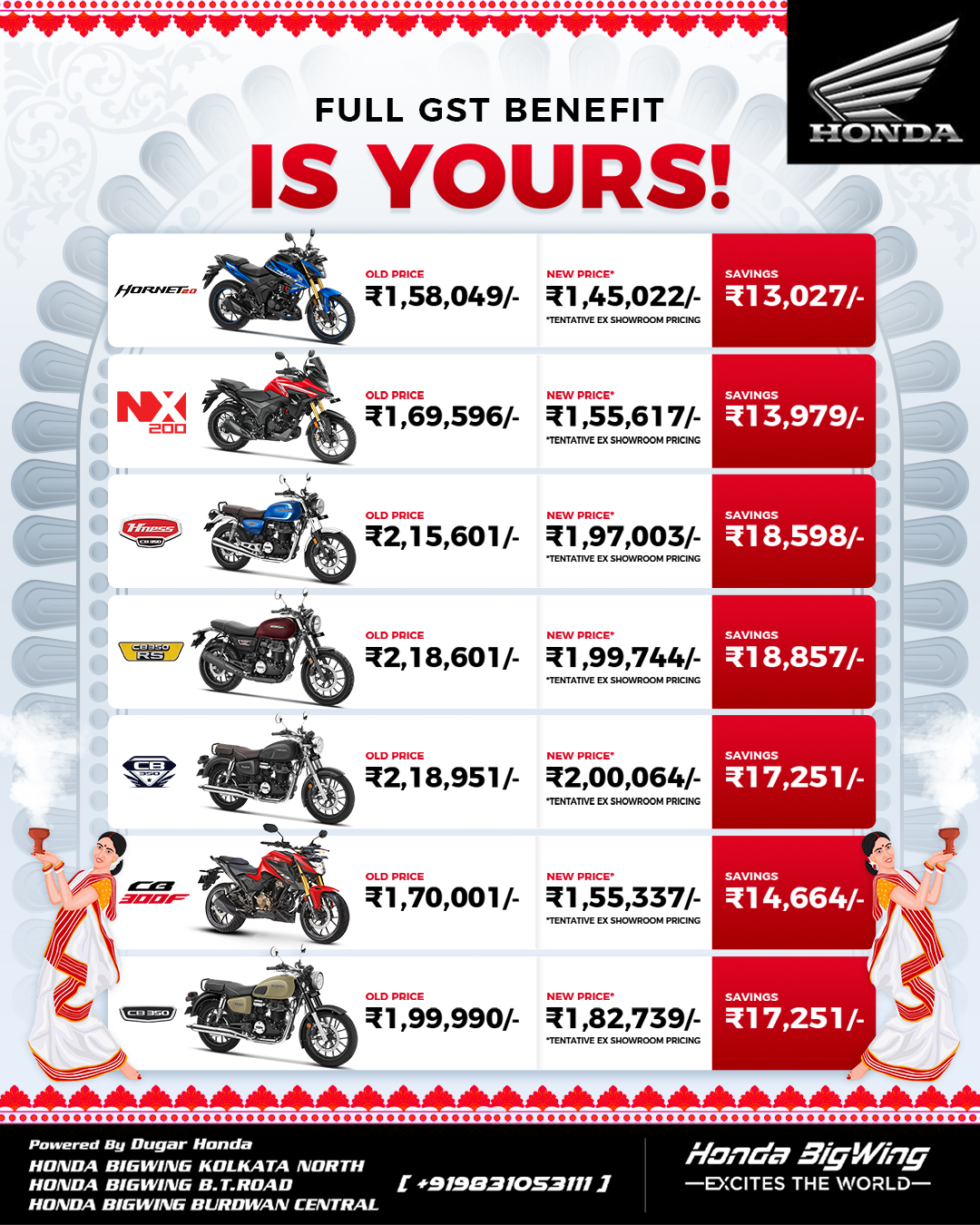 Full GST Benefit is Here! 💥 Ride your dream Honda with massive