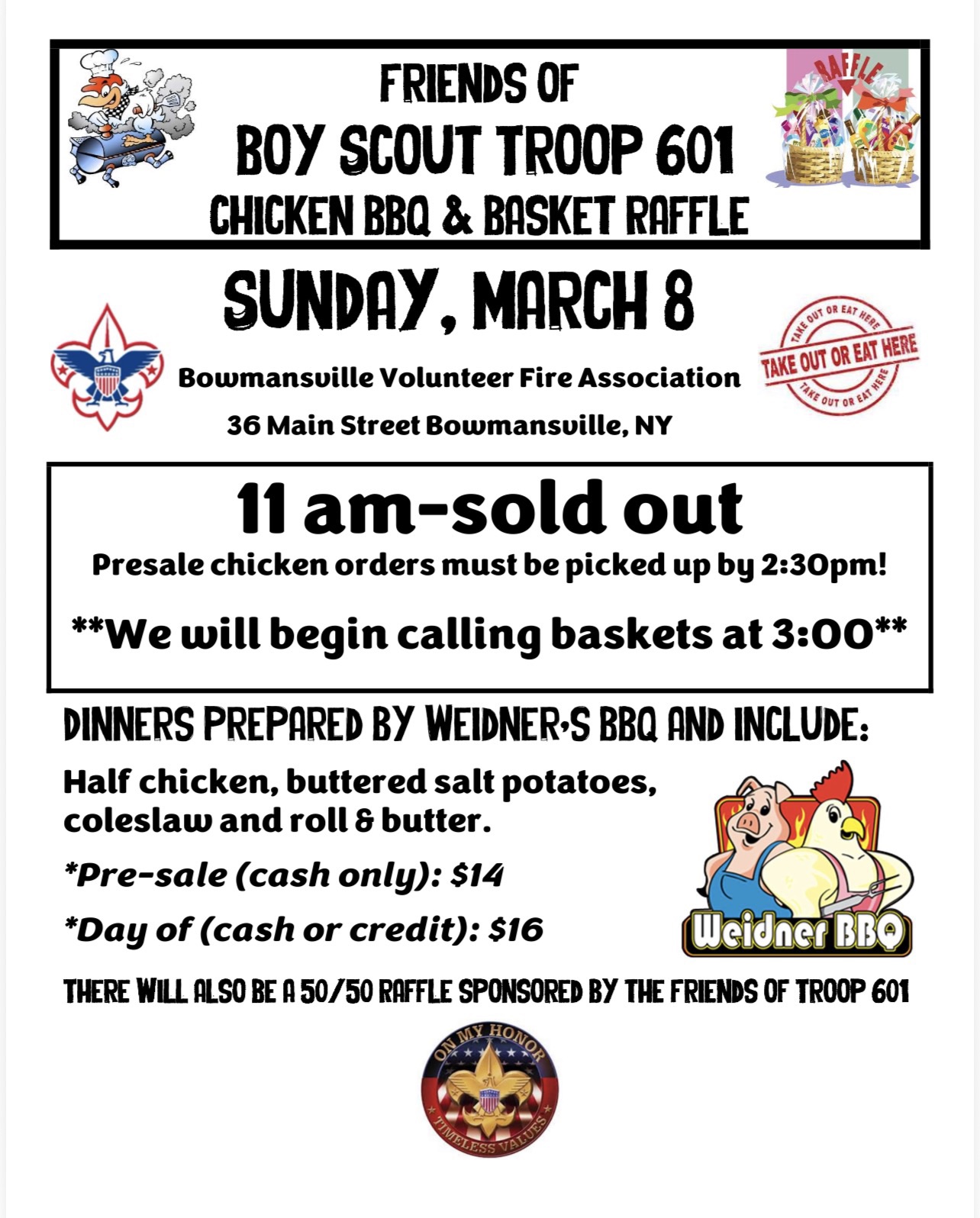 Friends of Troop 601 Basket Raffle & Chicken BBQ