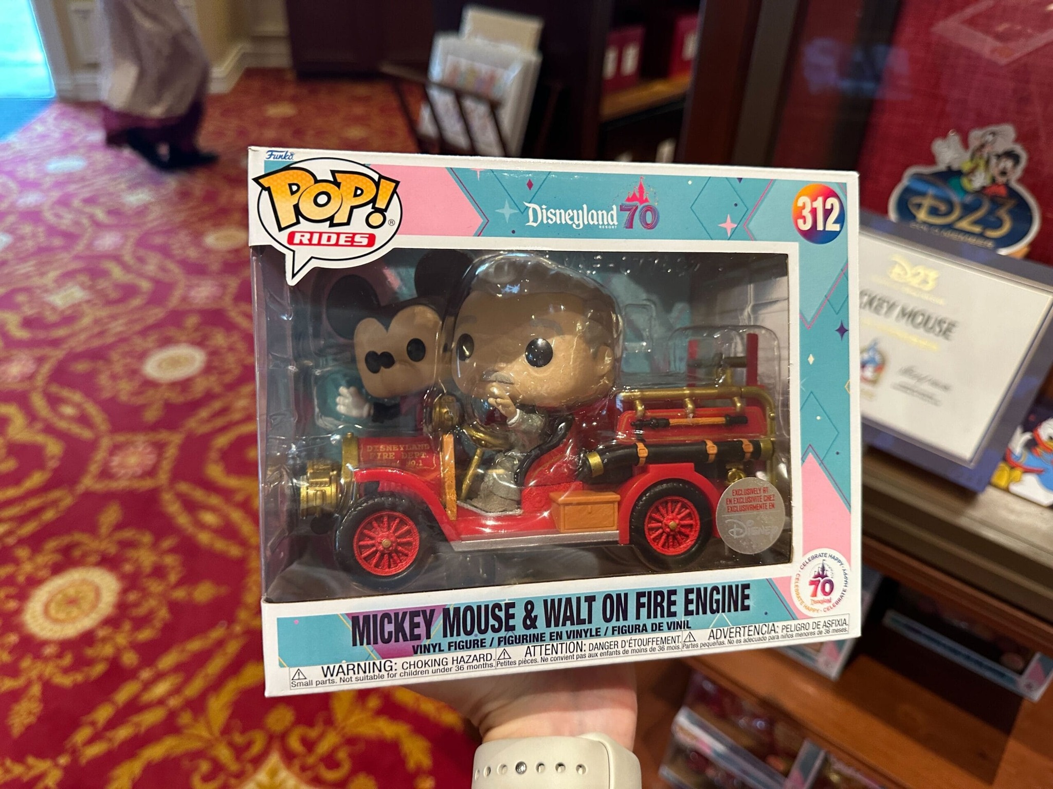 Disneyland 70th Anniversary Walt & Mickey on Fire Engine Funko Pop