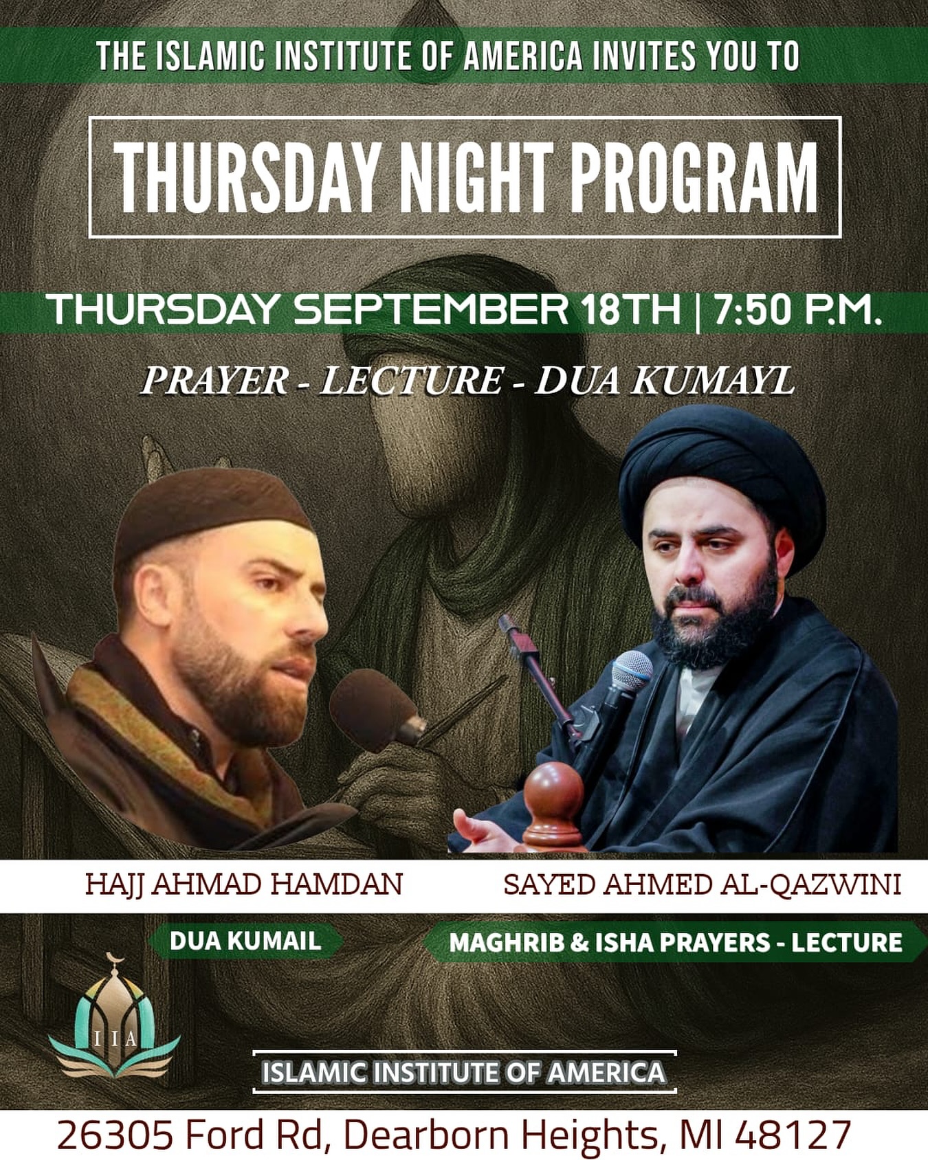 Islamic - Dua Kumail this Thursday after Maghrib prayers at the IIA ...