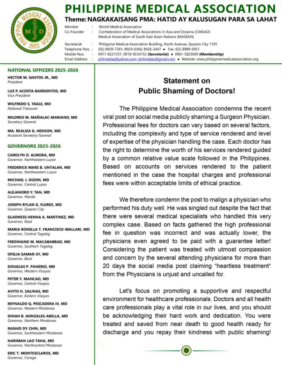 NewsWatch - READ: The Philippine Medical Association and the Philippine ...