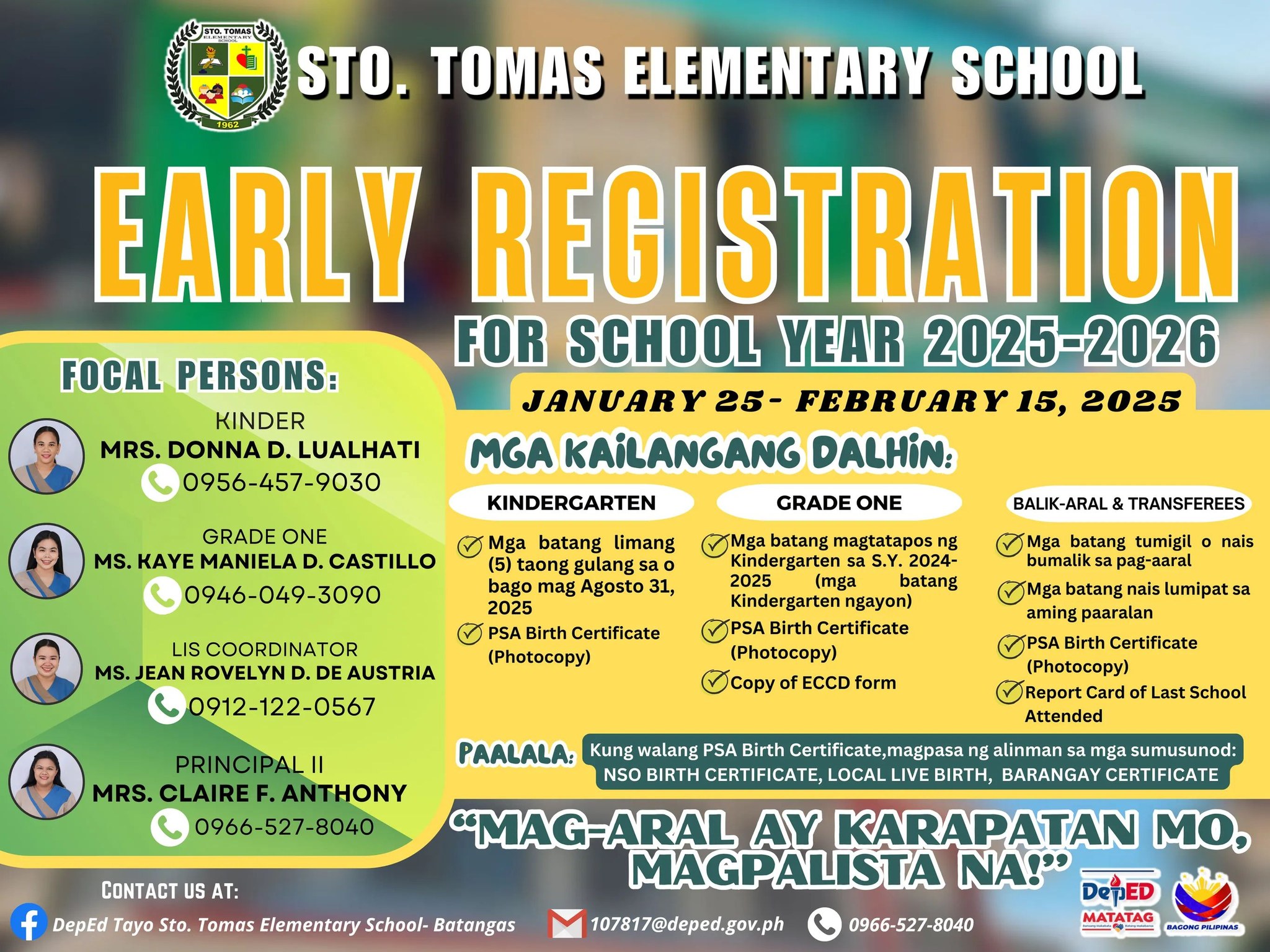 DepEd - 📢 EARLY REGISTRATION FOR SY 2025-2026 IS NOW OPEN! 🎉📚 Sto ...