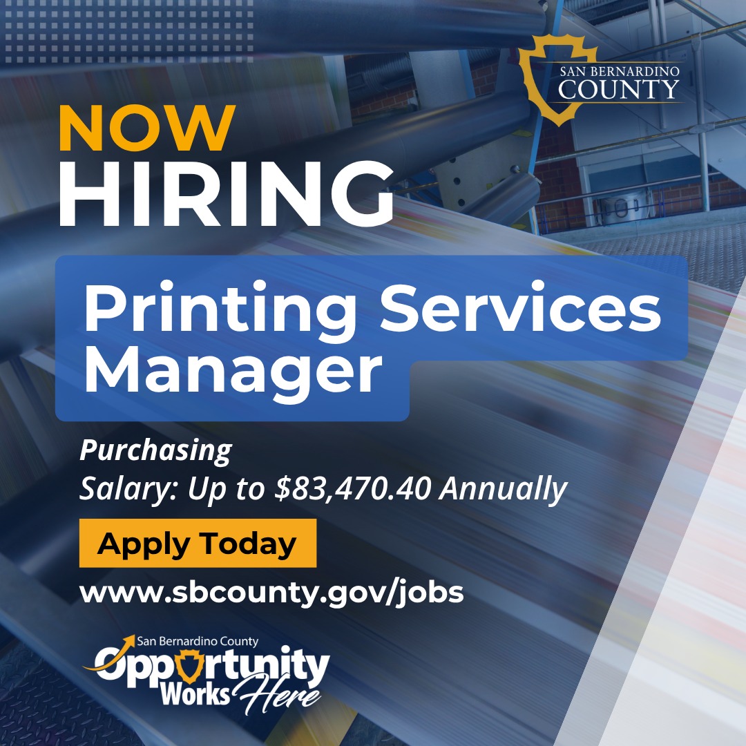 San - San Bernardino County’s Purchasing Department is now hiring a ...