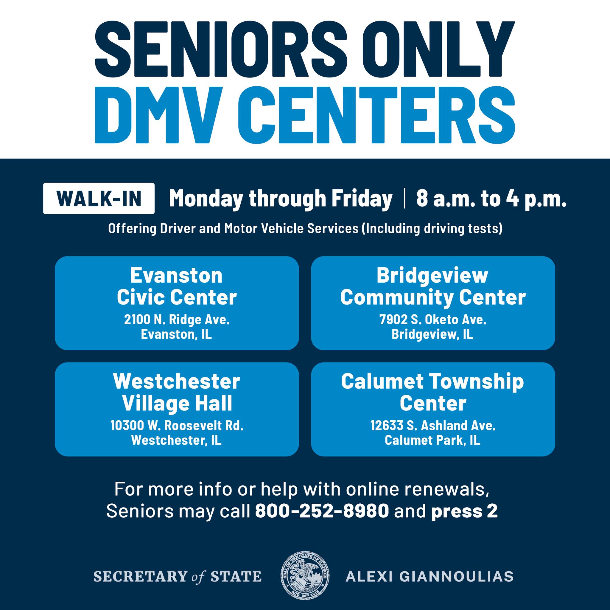 Did you know that the Secretary of State has DMV facilities for Seniors ...