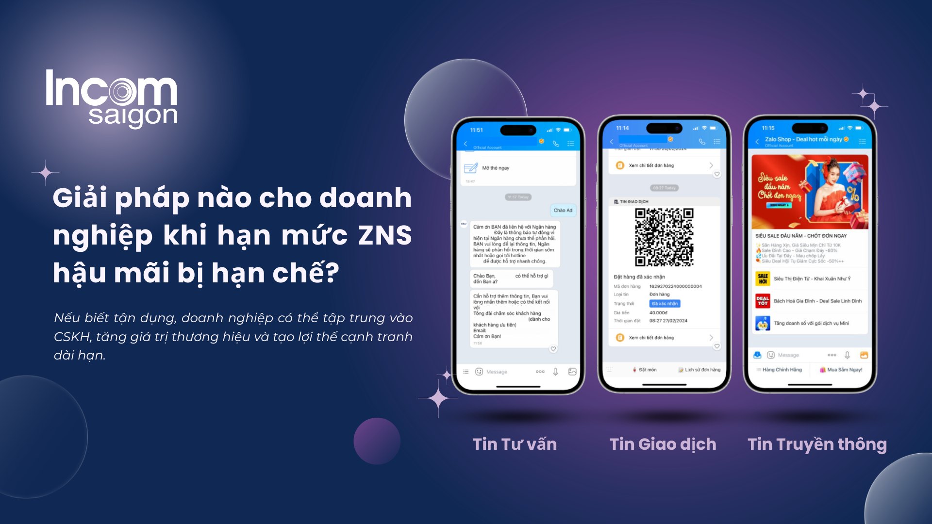 INCOM Saigon - ‼️GIẢI PHÁP NÀO CHO DOANH NGHIỆP KHI ZNS... | Facebook
