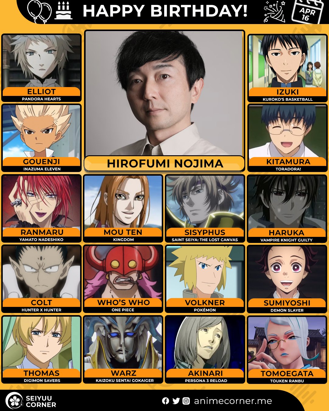 Happy 52nd birthday to Hirofumi Nojima!