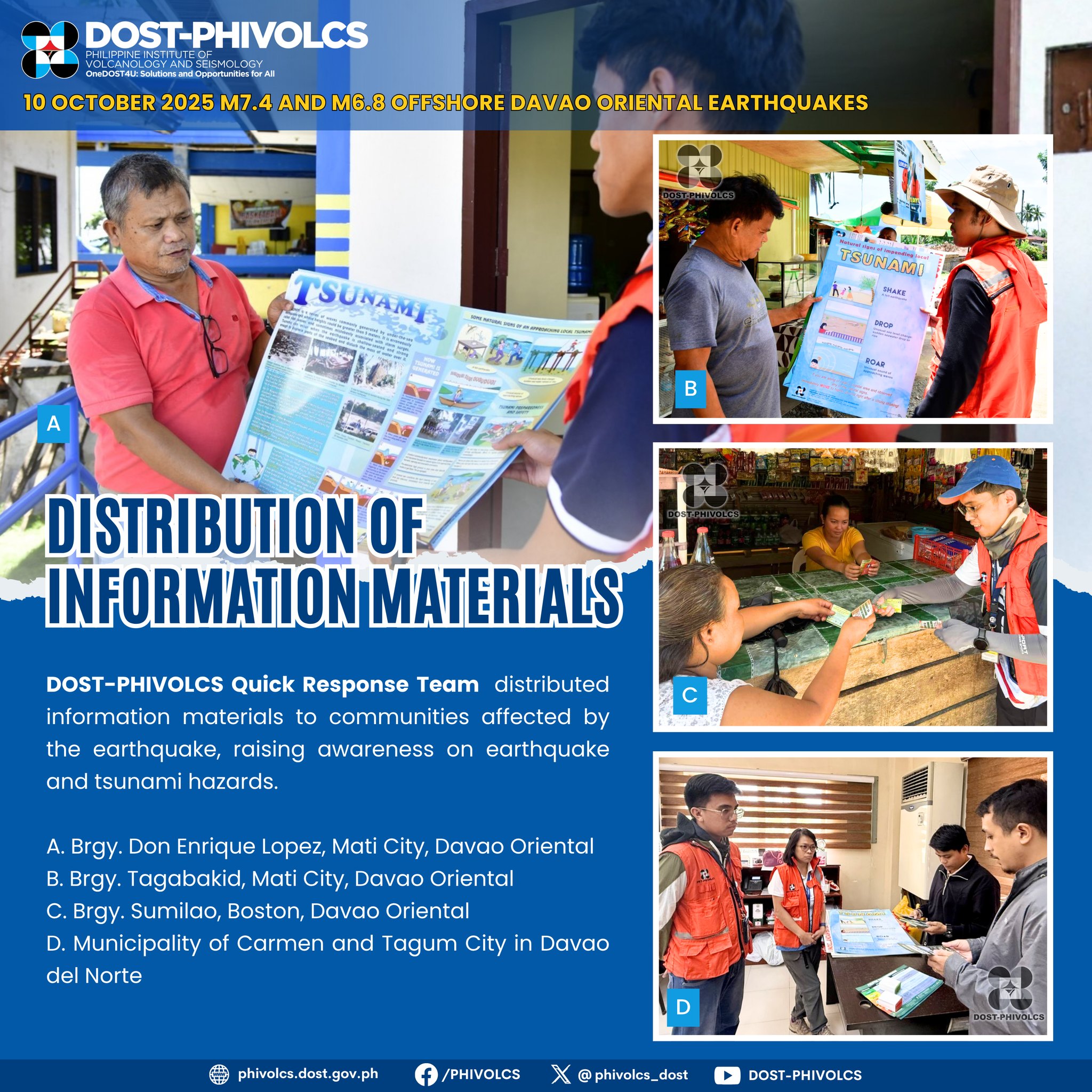 The DOST-PHIVOLCS Quick Response Team conducted on-ground information ...