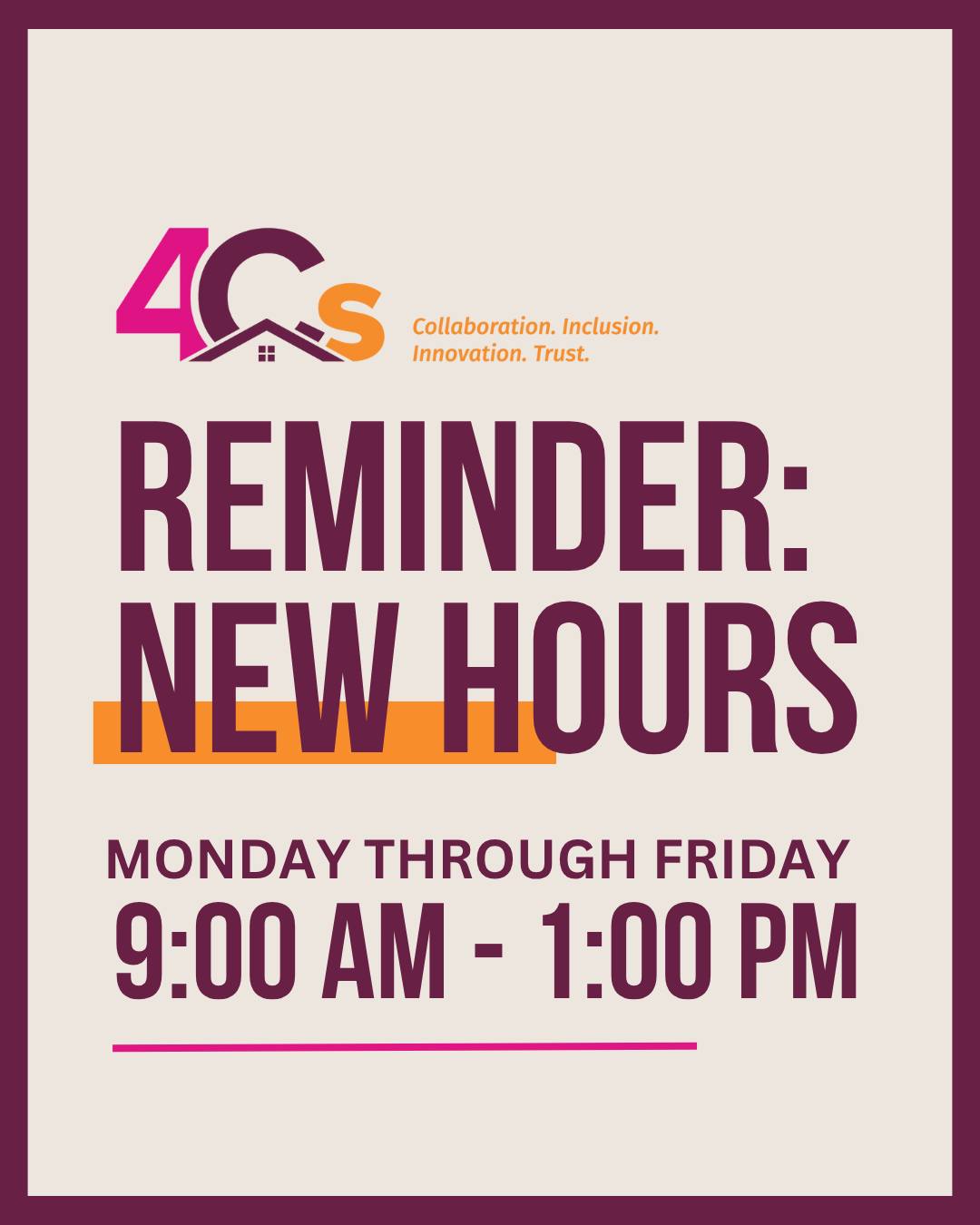4Cs - ⏰ Reminder: We've updated our hours! We’re now open Monday ...