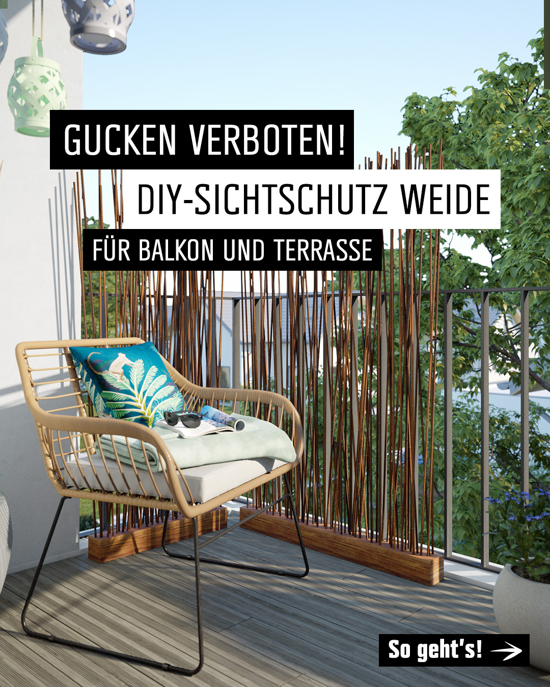 🕵️‍♀️ Mehr Privatsphäre & Style für Balkon oder Garten: Baue dir in wenigen Schritten einen mobilen Sichtschutz aus Weide – perfekt auch zum Aufteilen von Außenbereichen. 🪴 #OBI #Südtirol #AltoAdige