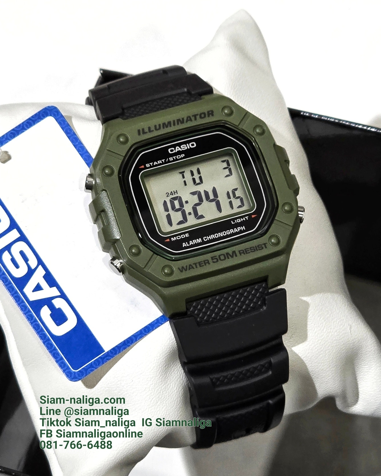 Siam-naliga - CASIO ในสไตล์ทหารหน่วยรบพิเศษ สีเขียว/ดำ เรือนนี้จัดส่ง ...