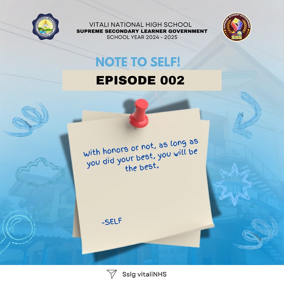 📍𝗡𝗢𝗧𝗘 𝗧𝗢... - DepEd Tayo - Youth Formation Vitali NHS SSG | Facebook