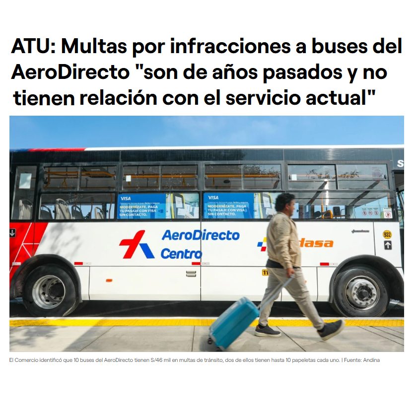 Limatopías - ATU: MULTAS POR INFRACCIONES A BUSES DEL AERODIRECTO 