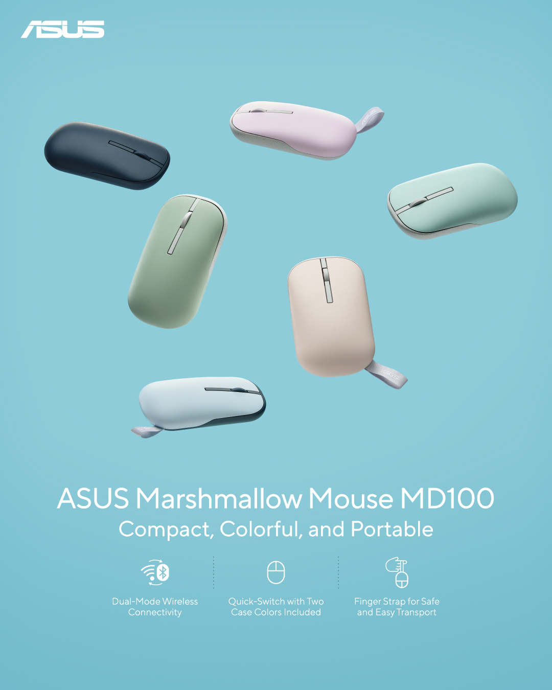 ASUS - The compact ASUS Marshmallow Mouse MD100 adds a dash of vibrancy ...