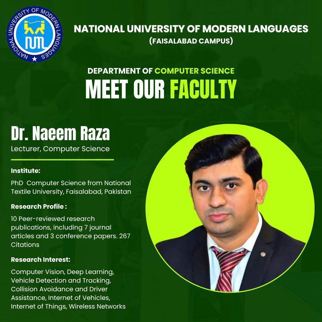 NUML - Meet Our Faculty – Dr. Naeem Raza Say hello to Dr. Naeem Raza ...