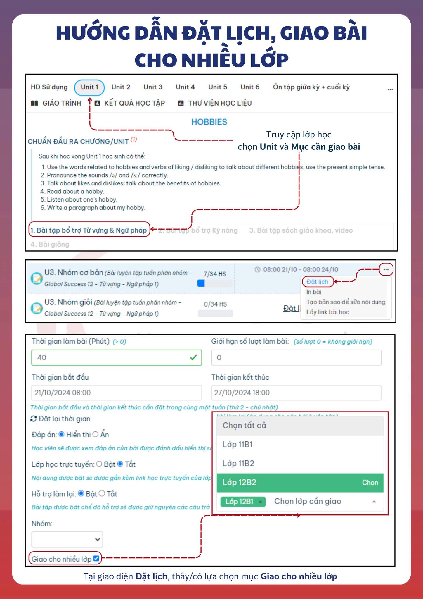 Eduso.vn - 🎯 Tính năng Giao bài cho nhiều lớp trên hệ...