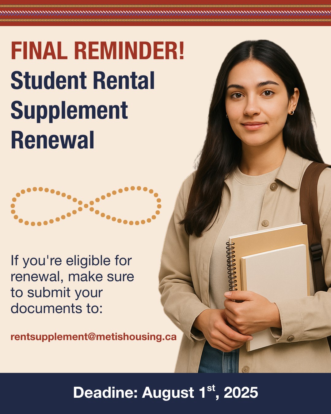 🚨 Final Reminder! 🚨 The August 1st... - Métis Housing AB | Facebook