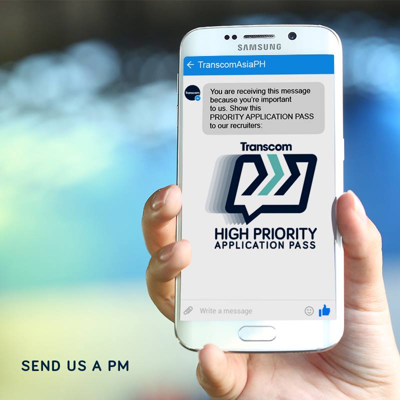 We're giving out HIGH PRIORITY... - Transcom Asia PH