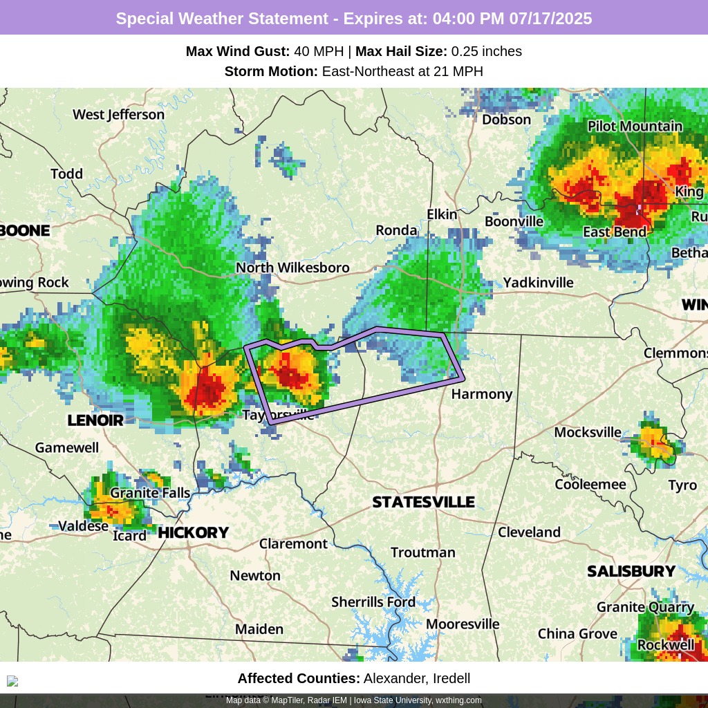 03:24 PM 07/17/2025 | Weather Alert:... - Iredell Firewire | Facebook