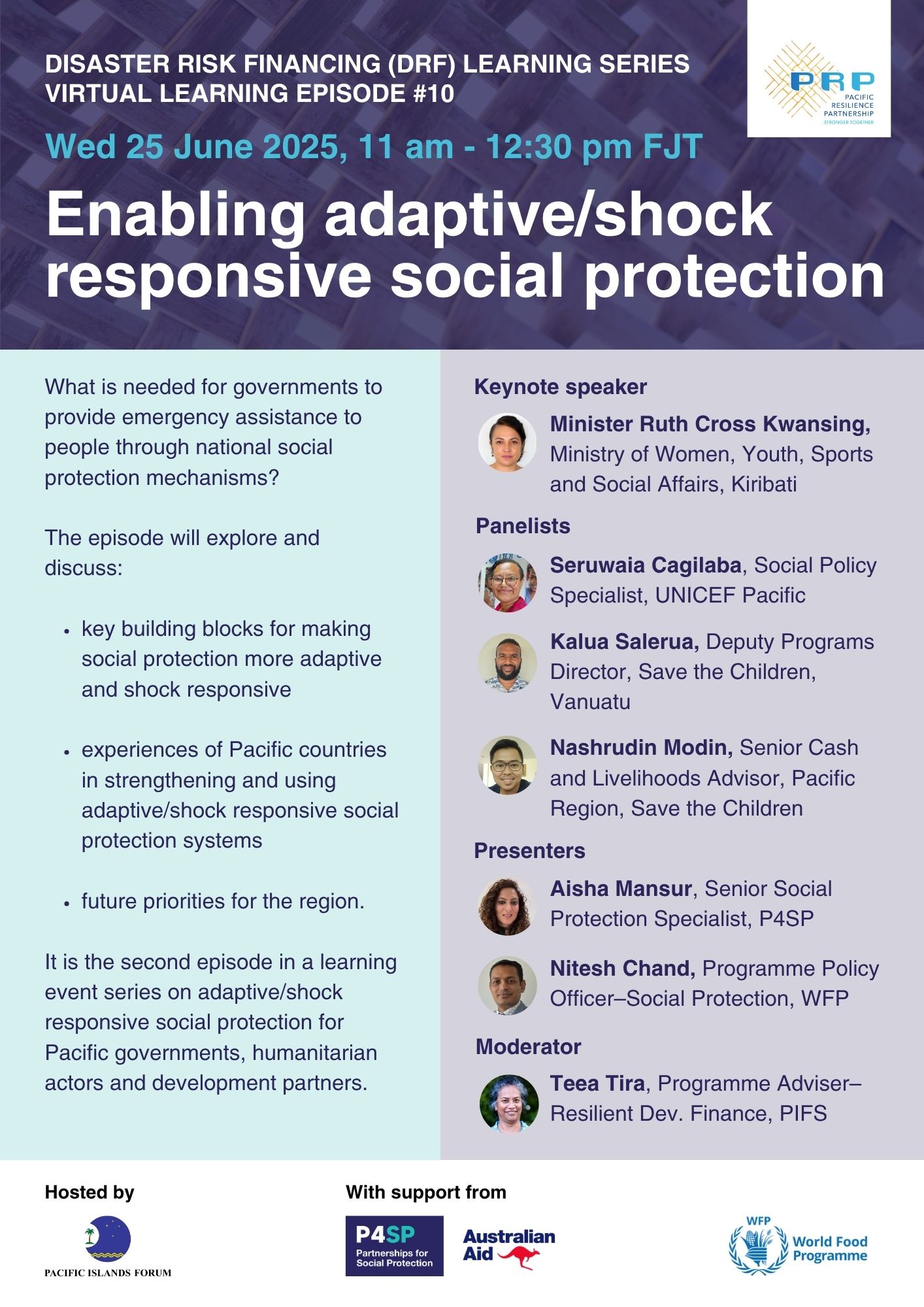 Pacific - Join us for the next Disaster Risk Financing Learning Series ...