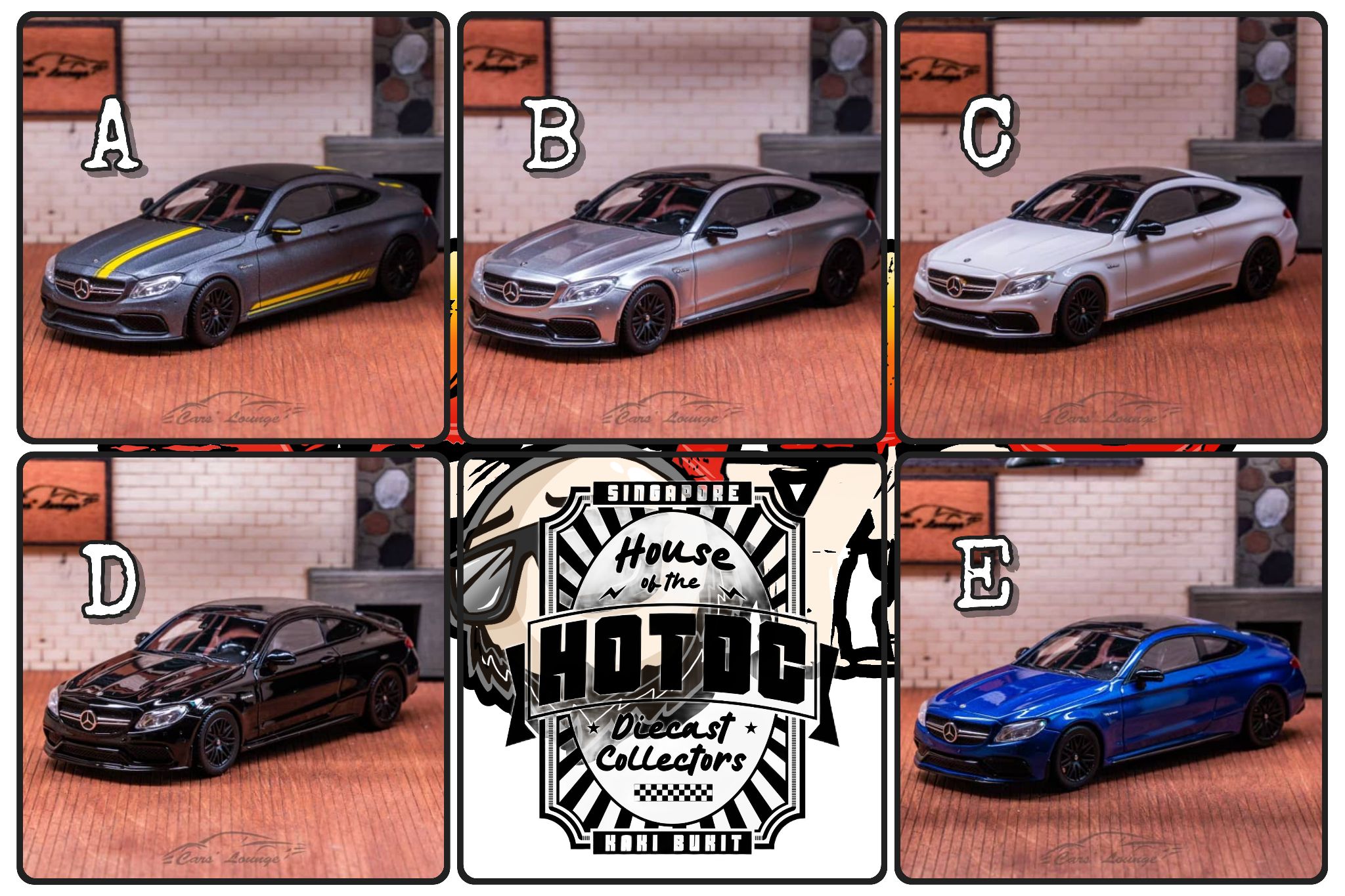 Modellino Howie Model 1/64 Mercedes-Benz AMG C63 S Coupé W205, Pressofuso Con Custodia E Base