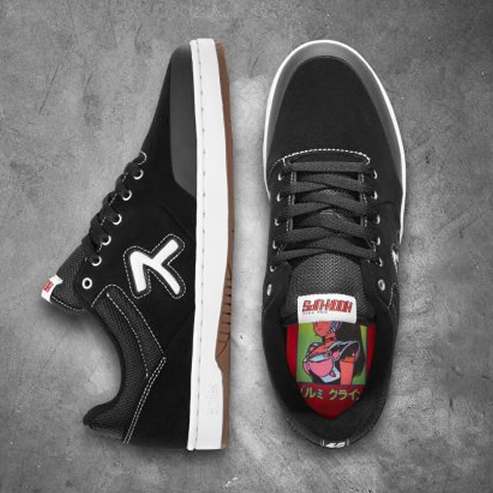 ETNIES MARANA X HOOK-UPS BLACK SUEDE SKATE SHOES 