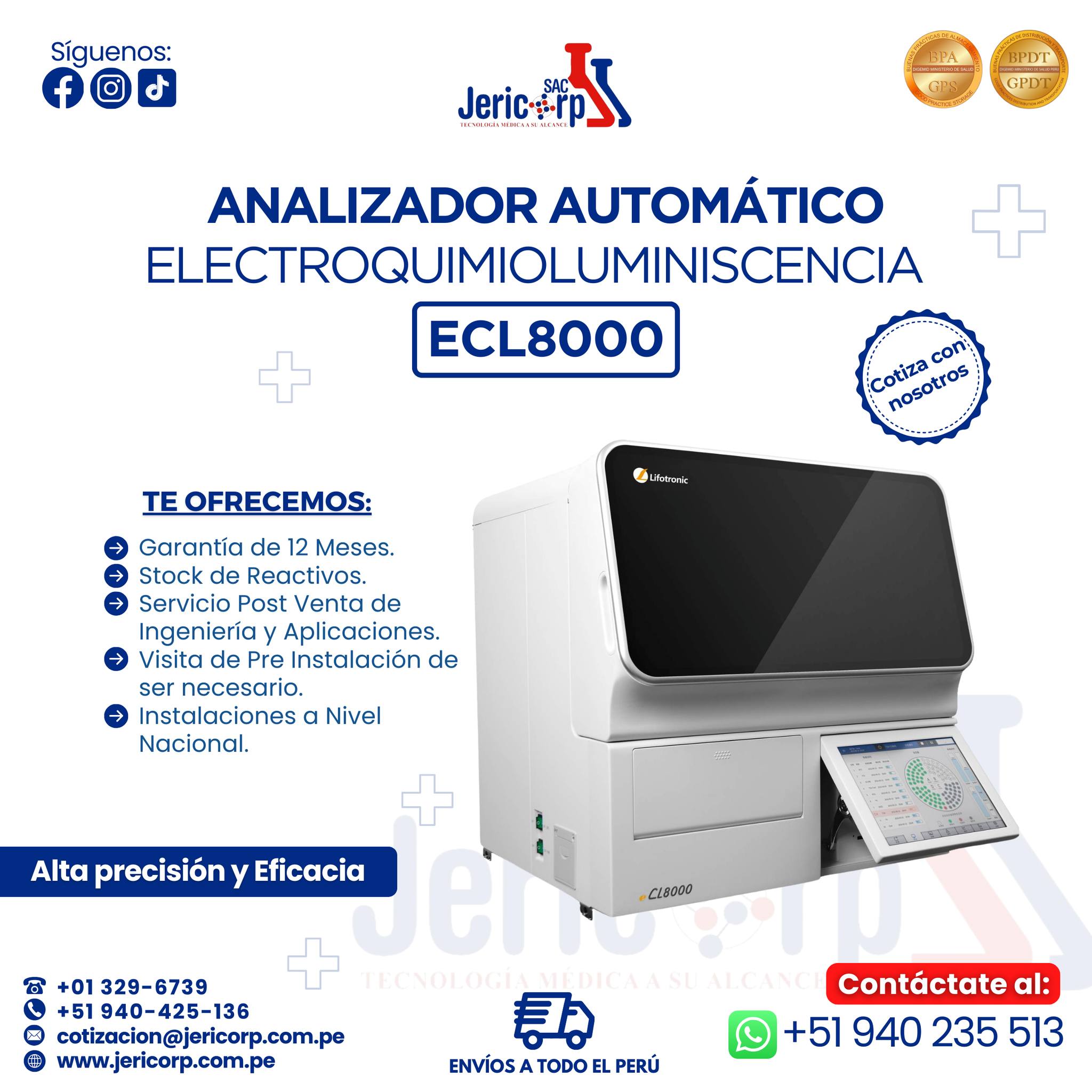 Jericorp - ANALIZADOR AUTOMÁTICO DE ELECTROQUIMIOLUMINISCENCIA ECL8000 ...
