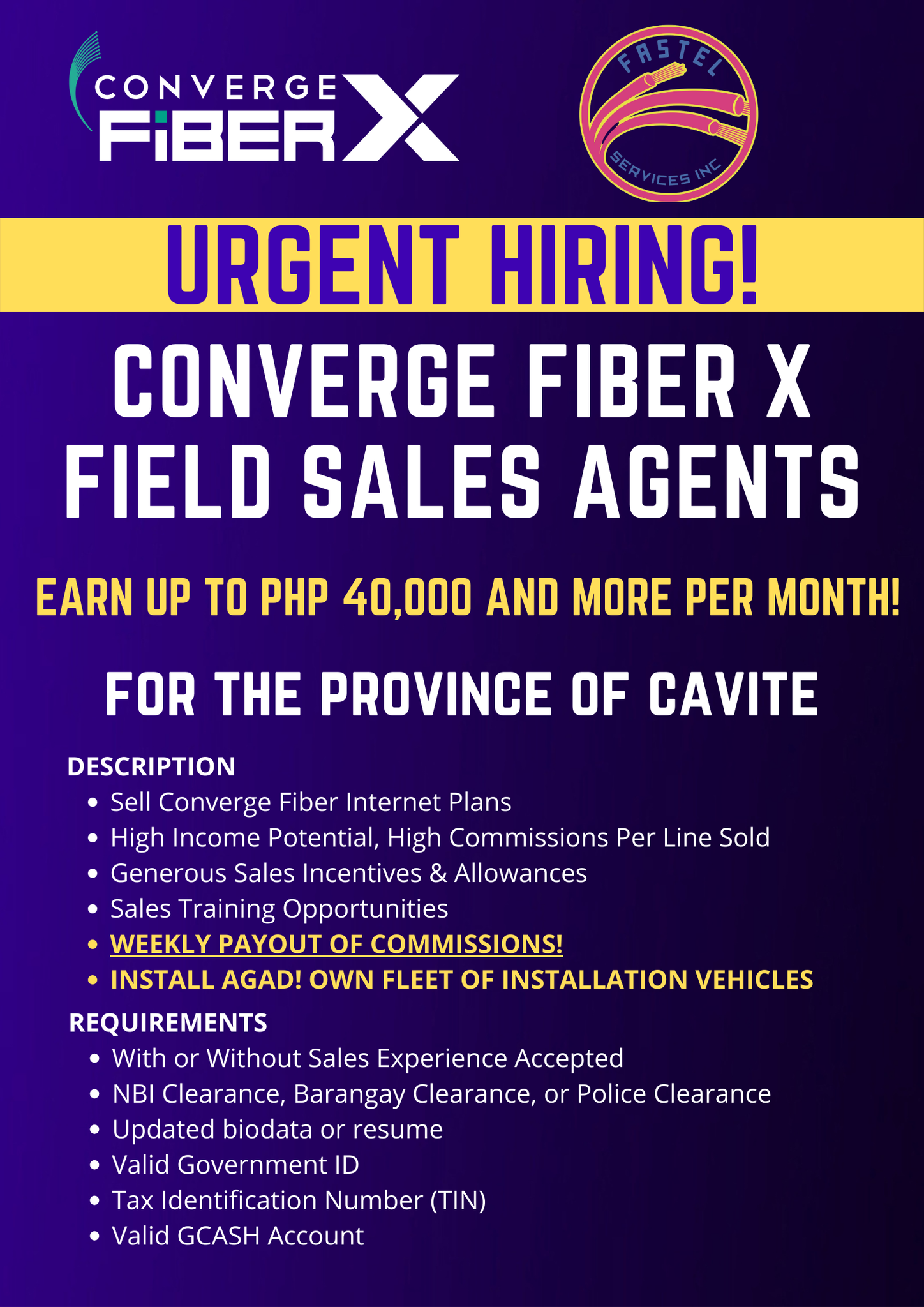 Fastel Services Inc. - Authorized Converge Fiber X Distributor | Cavite