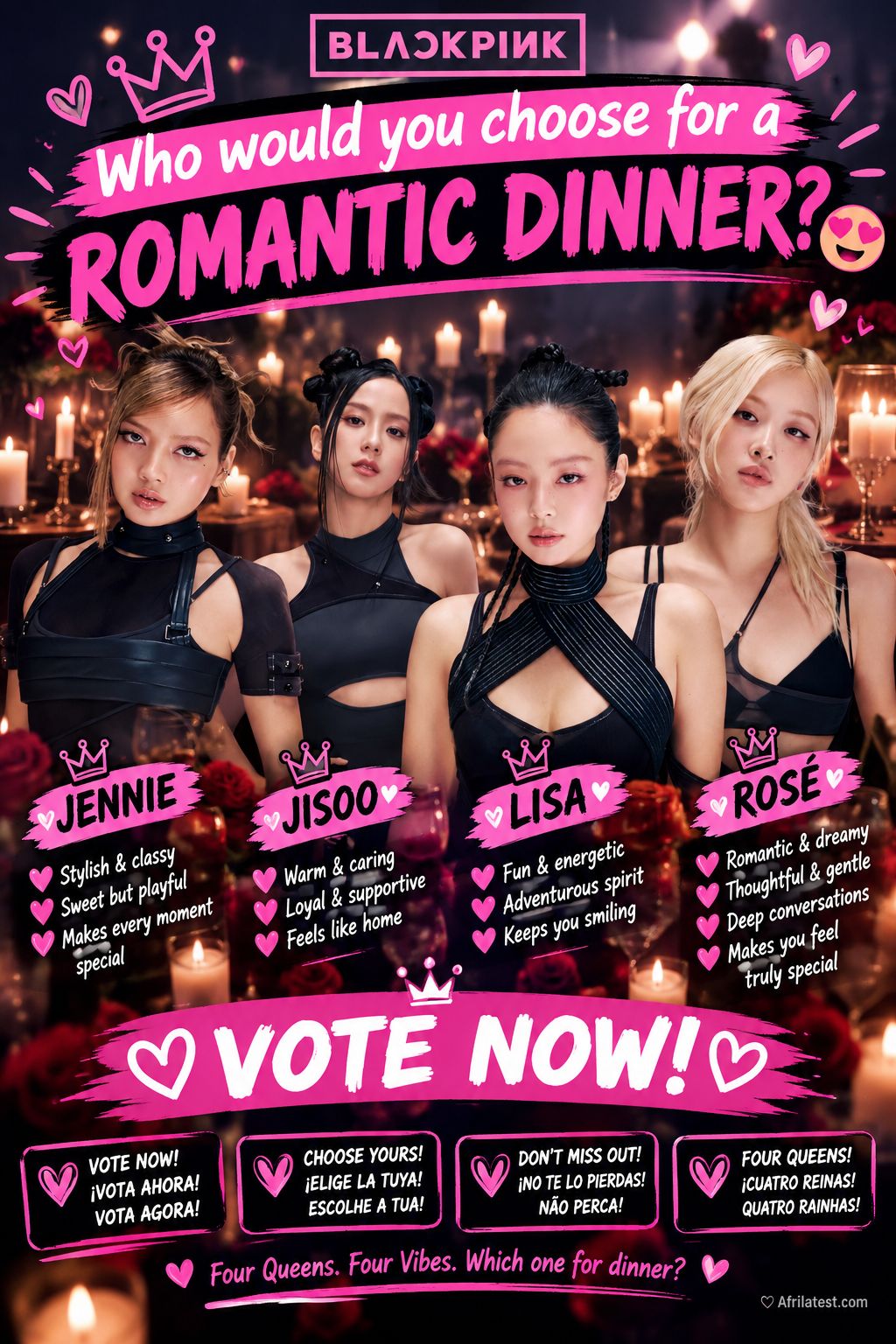 For all active Blackpink fans. Vote for your favorite pinky