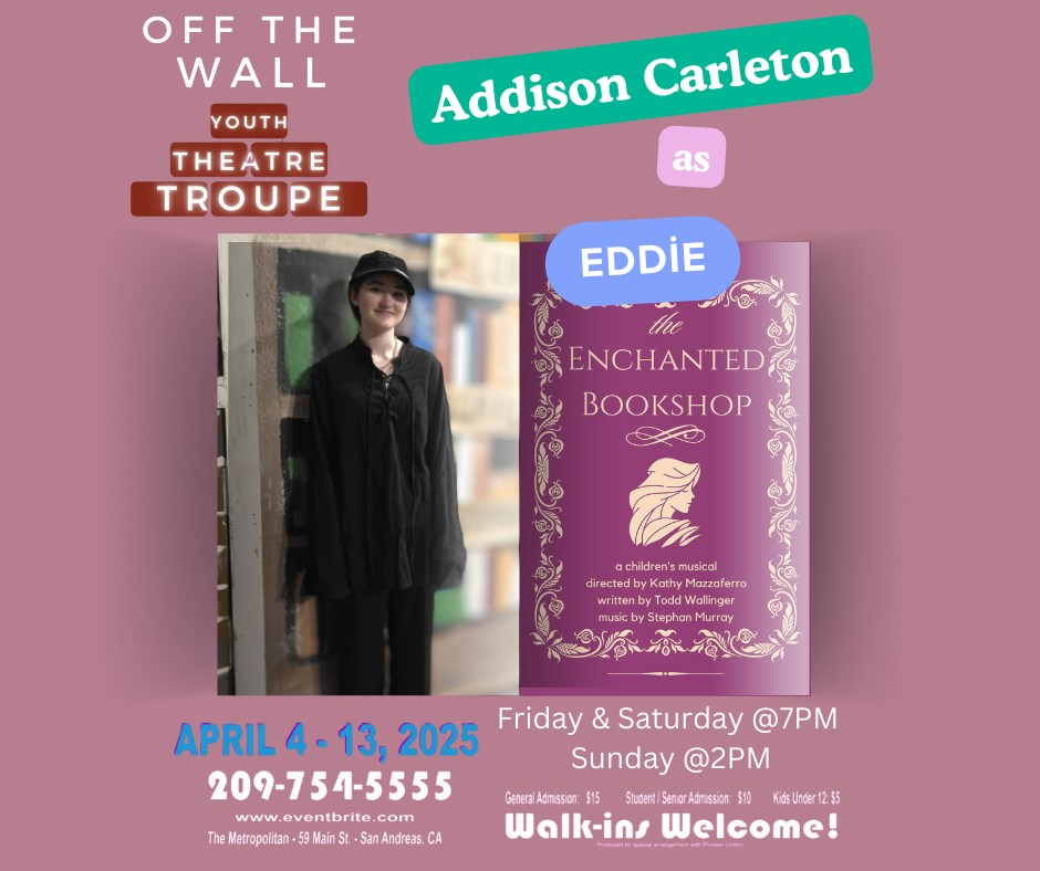 Fourth - Meet the Cast: Addison Carleton as Eddie, a sneaky thief, but ...