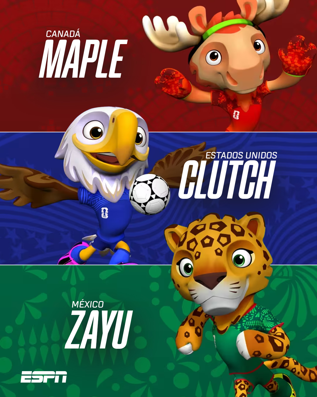 ESPN Fans - 🇨🇦🇺🇸🇲🇽La FIFA presentó a las mascotas del... | Facebook