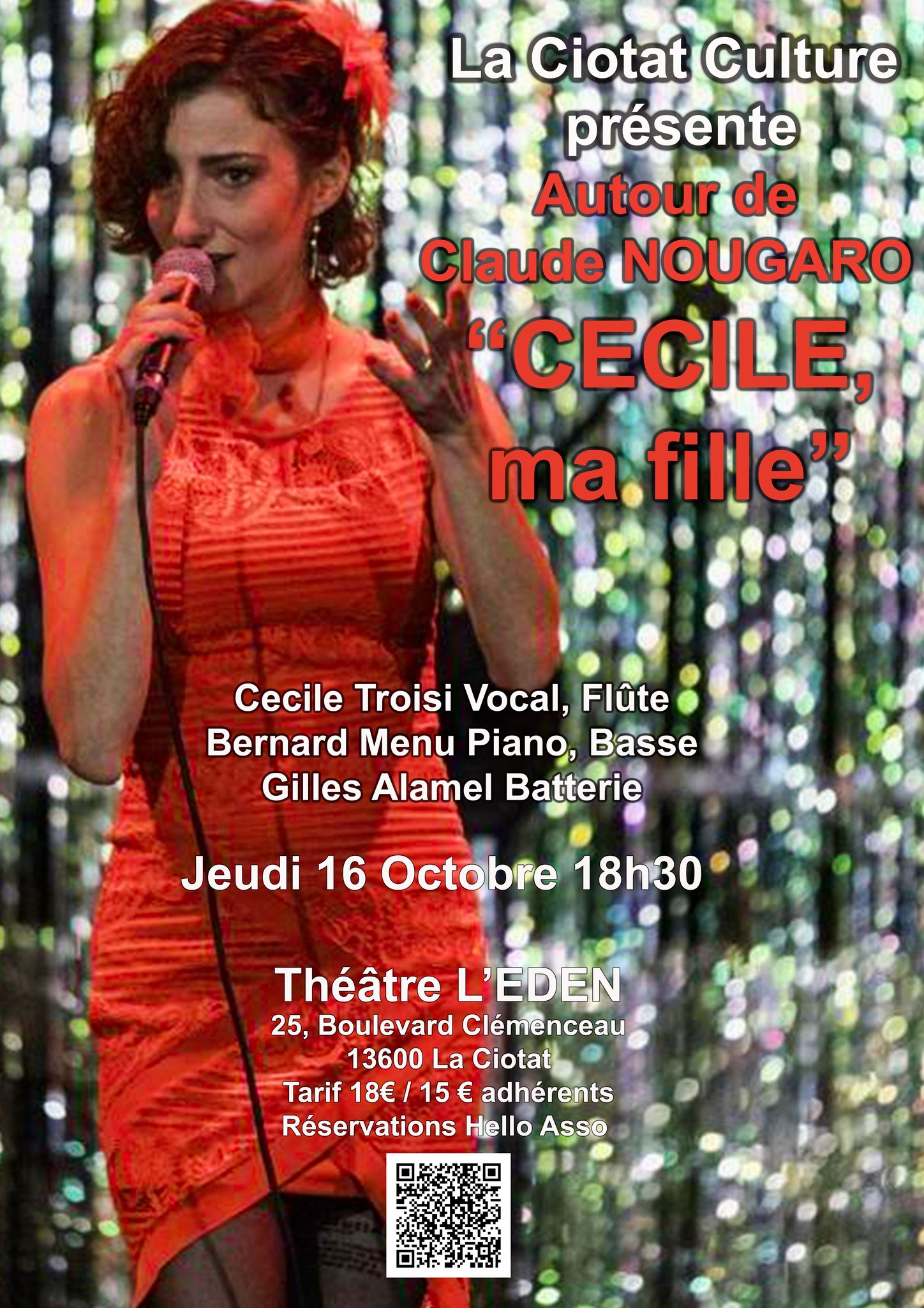 concert CECILE MA FILLE AUTOUR DE NOUGARO remplace VOICE OPERA & JAZZ